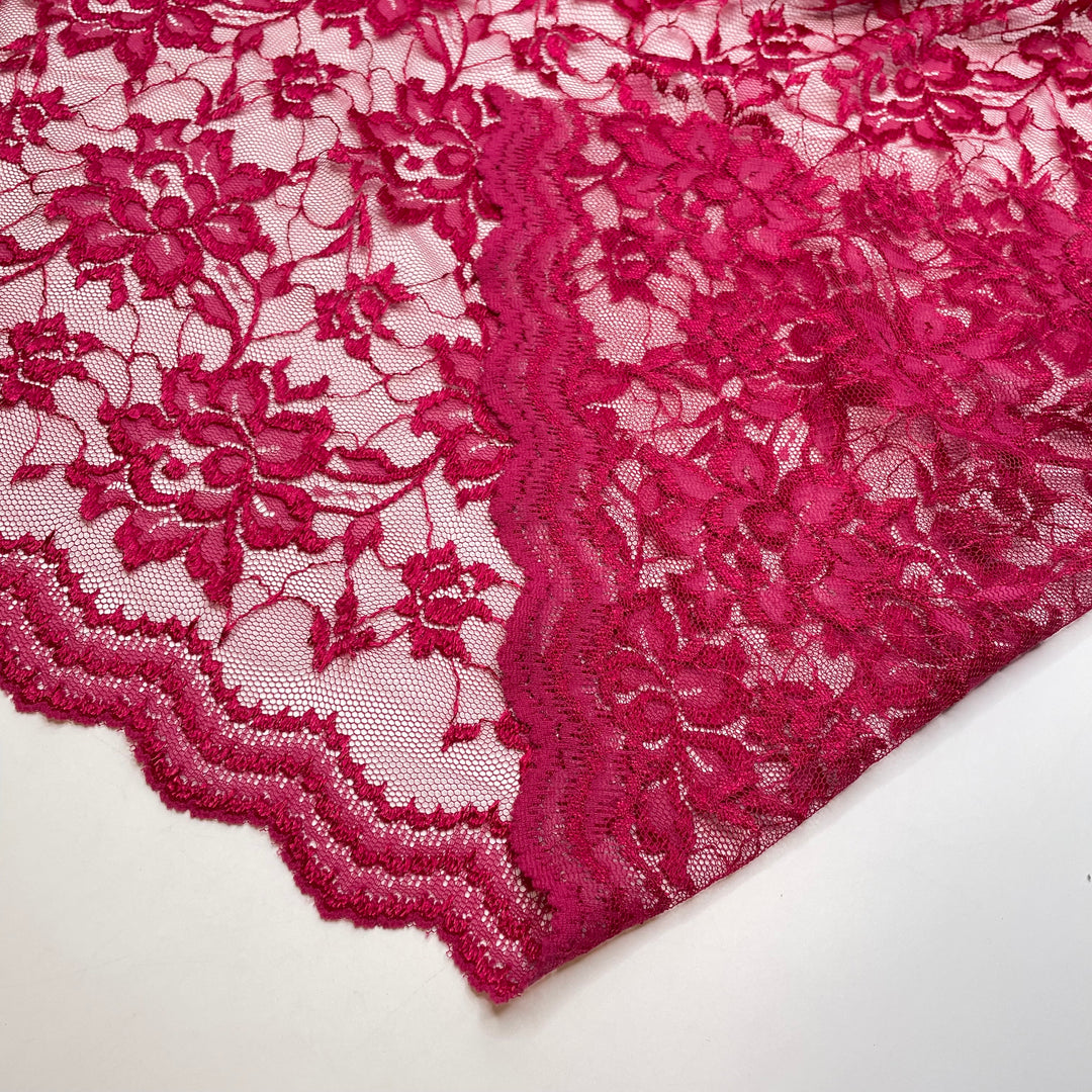 Rose Earrings - Metallic Lace Poly Woven - Dark Pink - 0.9M Bundle