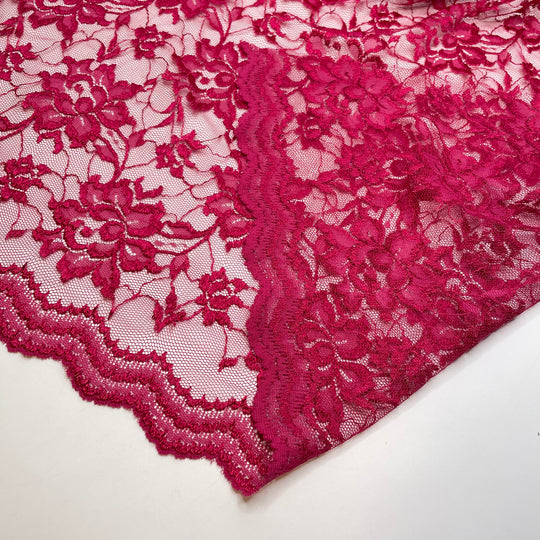 Rose Earrings - Metallic Lace Poly Woven - Dark Pink - 0.9M Bundle
