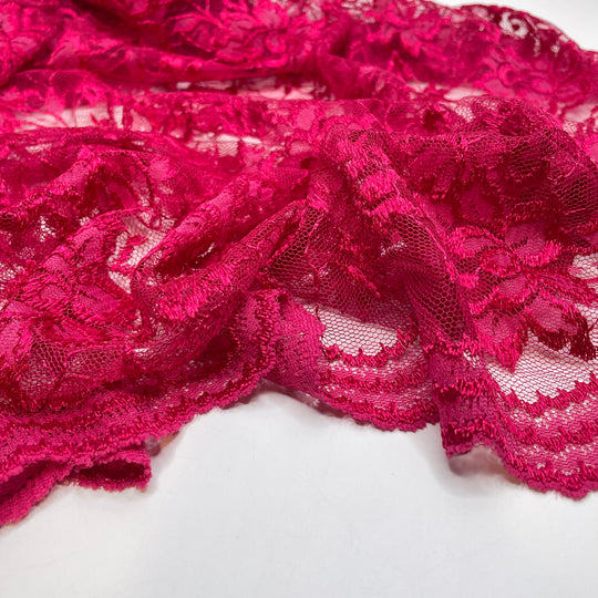 Rose Earrings - Metallic Lace Poly Woven - Dark Pink - 0.9M Bundle