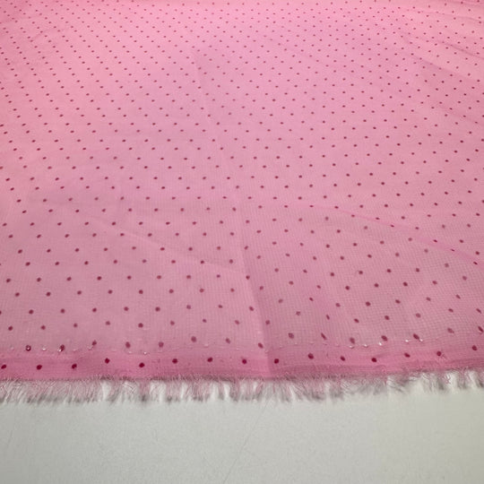 Pink Panther - Chiffon Nylon Woven - Pink Polka Dots - 4.9M Bundle