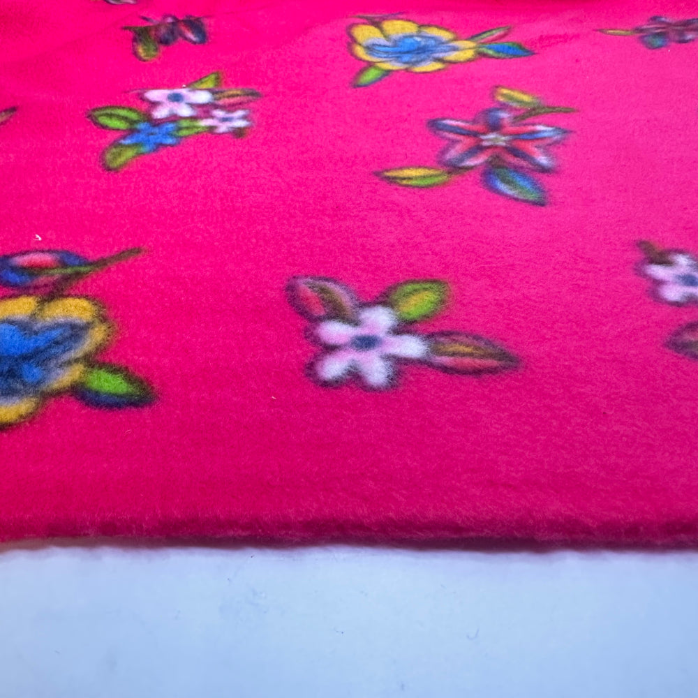 Sleepover Blanket - Fleece Poly Knit - Pink Multi Floral - Bundles