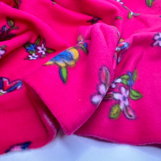 Sleepover Blanket - Fleece Poly Knit - Pink Multi Floral - Bundles