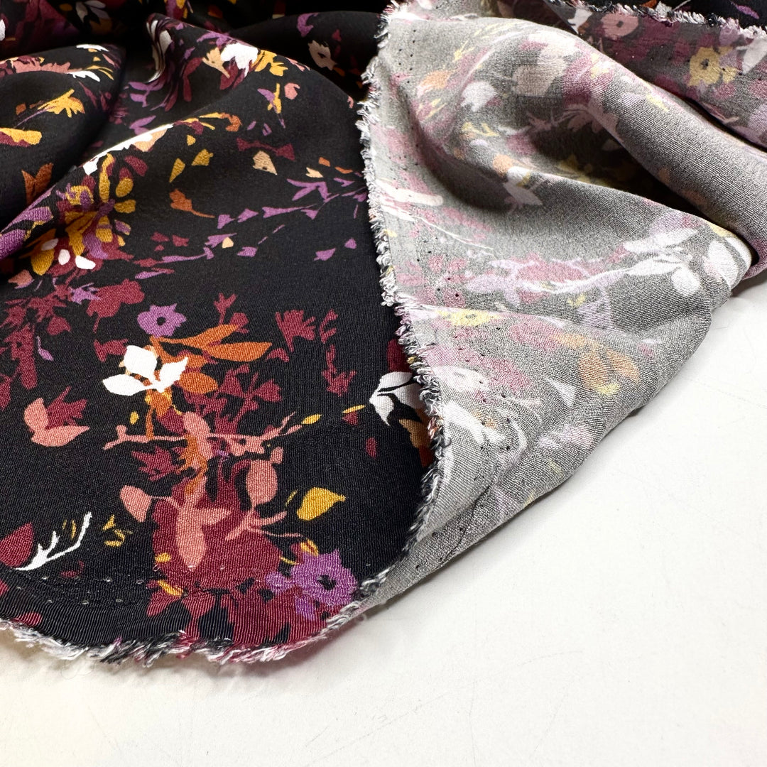 Fully Fall - Chiffon Cotton Woven - Black Multi Floral - 4M Bundle