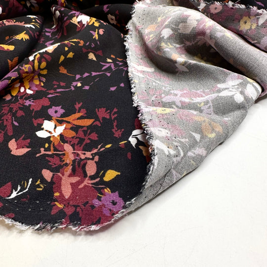 Fully Fall - Chiffon Cotton Woven - Black Multi Floral - 4M Bundle