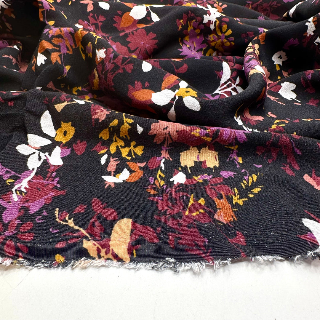 Fully Fall - Chiffon Cotton Woven - Black Multi Floral - 4M Bundle