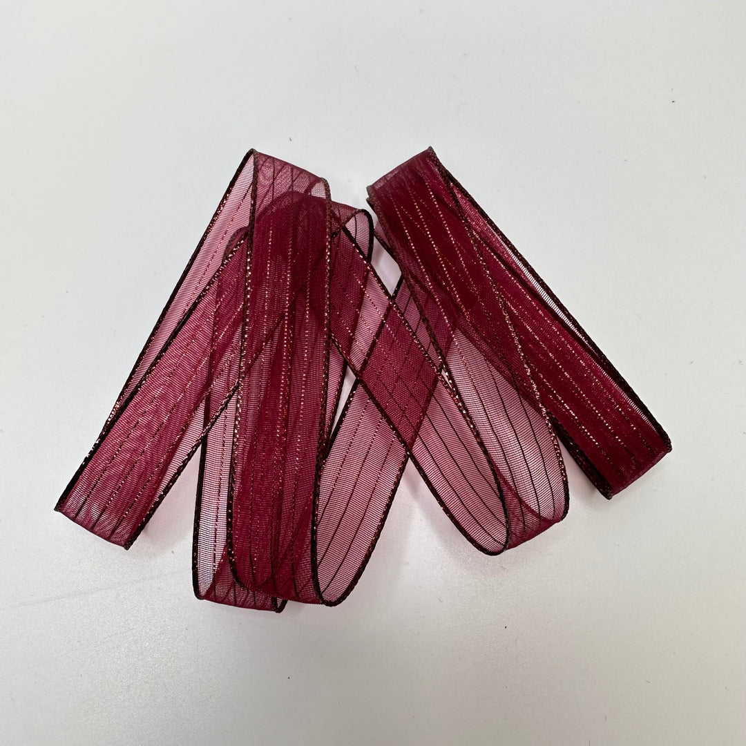 ⅝" (16mm) Ribbon Trim - Burgundy - 1M Bundle - True Deadstock supplies Fabric by private - Sustainable Textile | FABCYCLE
