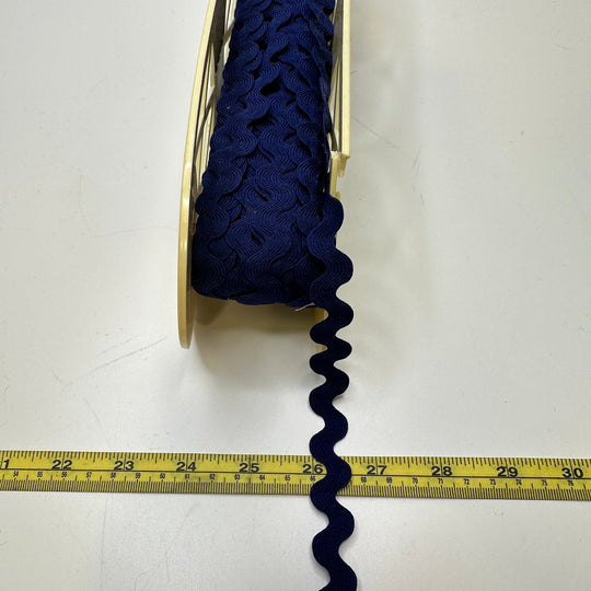 ⅝" (16mm) Ricrac Trim - Dark Blue - Roll - True Deadstock supplies Fabric by private - Sustainable Textile | FABCYCLE