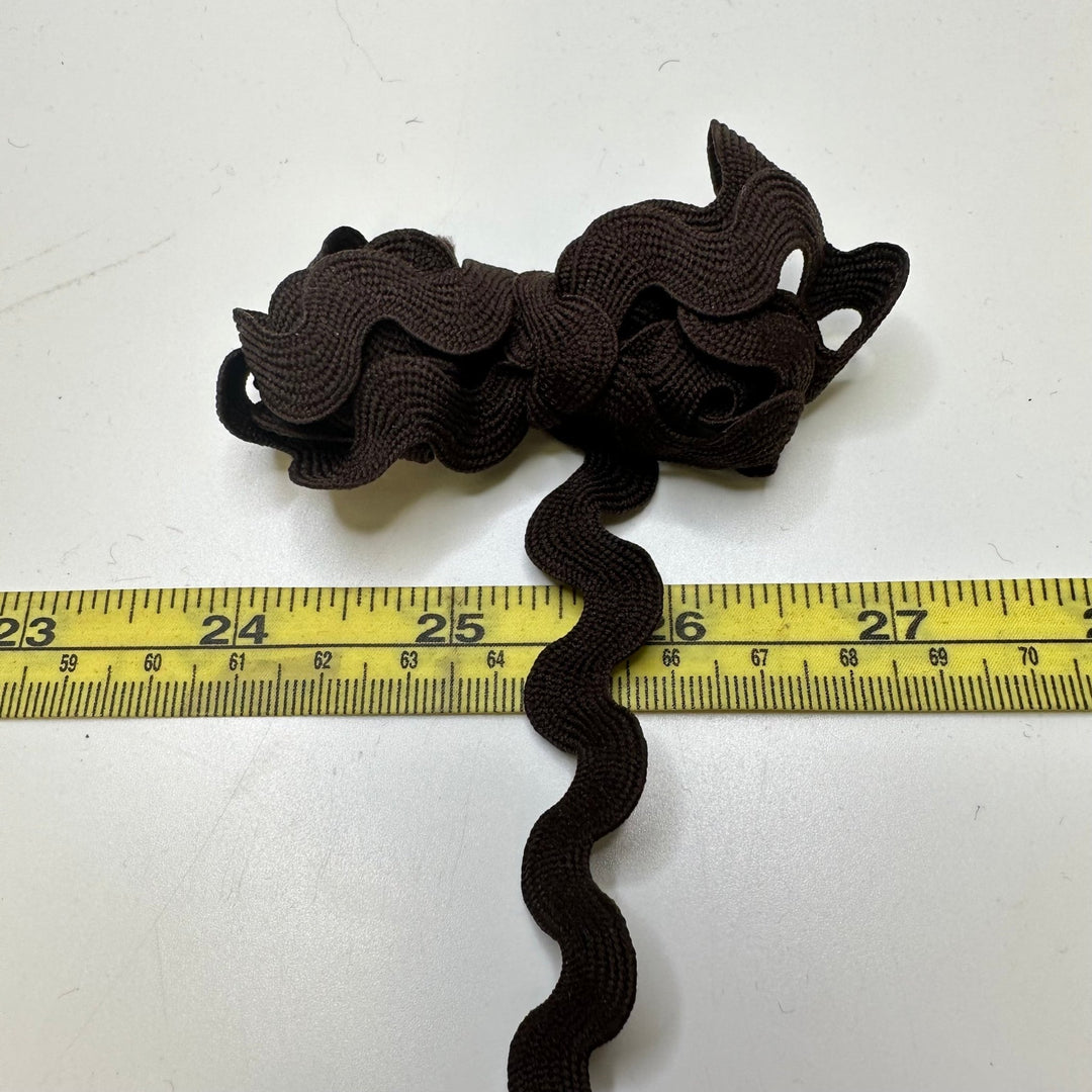 ⅝" (16mm) Ricrac Trim - Dark Brown - 1M Bundle - True Deadstock supplies Fabric by private - Sustainable Textile | FABCYCLE
