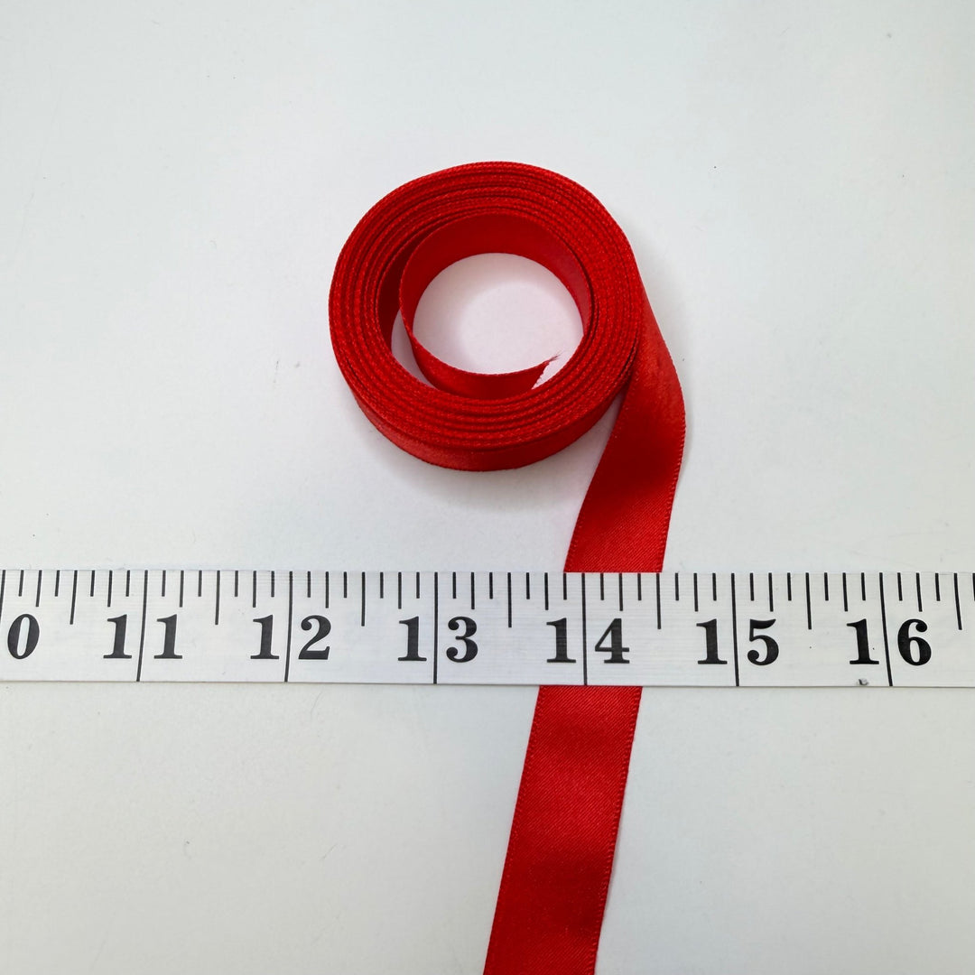 ⅝" (16mm) Satin Ribbon Trim - Red - 3M Bundle - True Deadstock supplies Fabric by private - Sustainable Textile | FABCYCLE