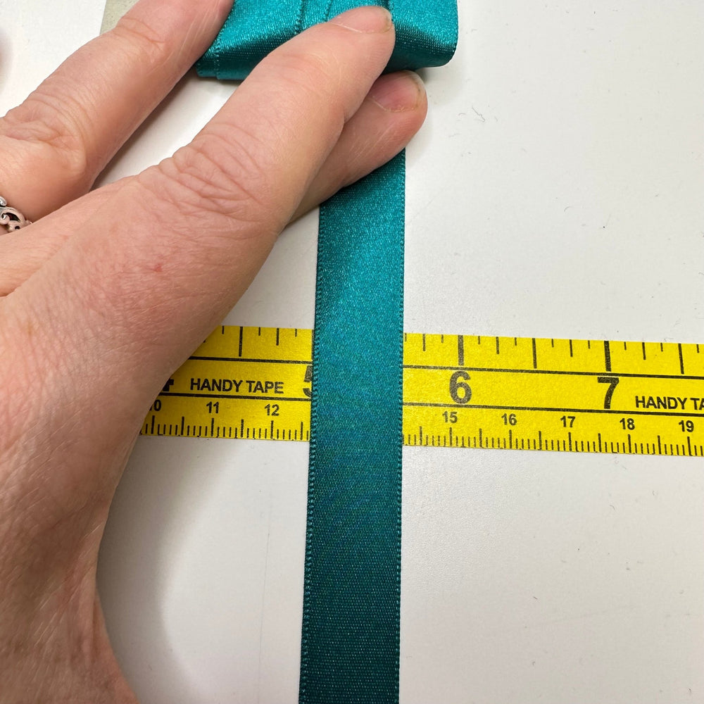 ⅝" (16mm) Satin Ribbon Trim - Teal Blue - 5M Bundle - True Deadstock supplies Fabric by private - Sustainable Textile | FABCYCLE