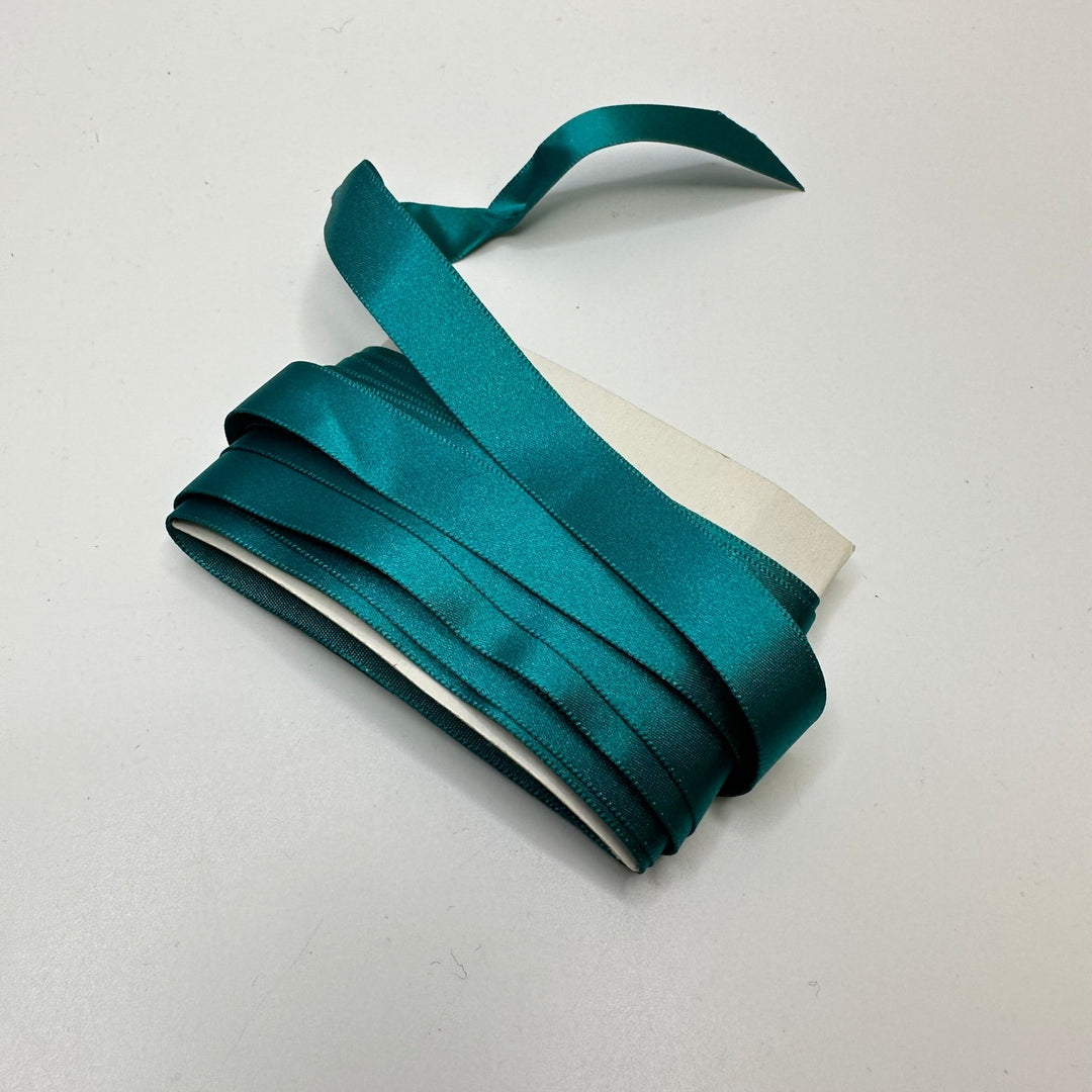 ⅝" (16mm) Satin Ribbon Trim - Teal Blue - 5M Bundle - True Deadstock supplies Fabric by private - Sustainable Textile | FABCYCLE