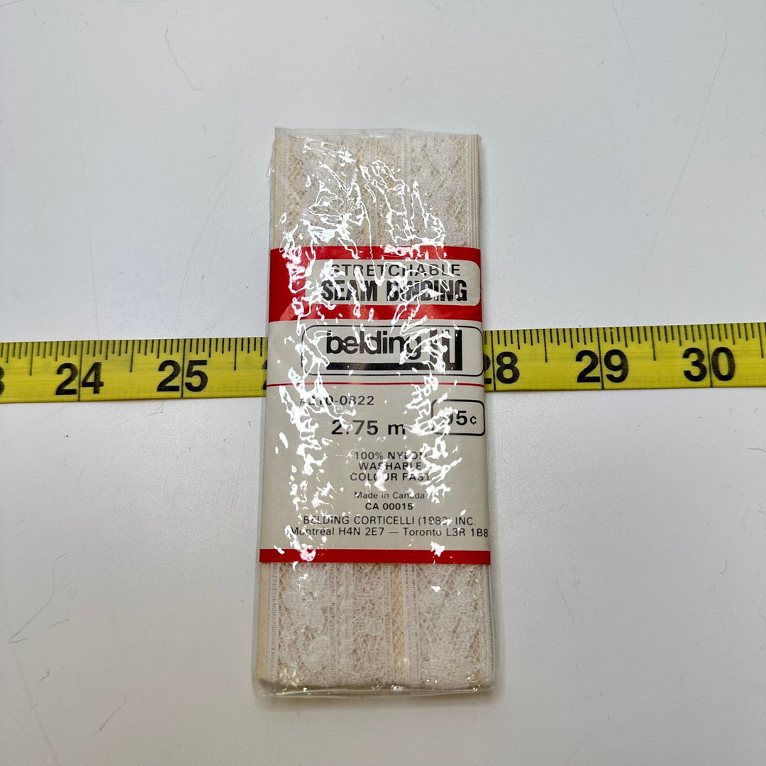 ⅝" (16mm) Stretchy Lace Trim - White - 2.75M Bundle - True Deadstock supplies Fabric by private - Sustainable Textile | FABCYCLE