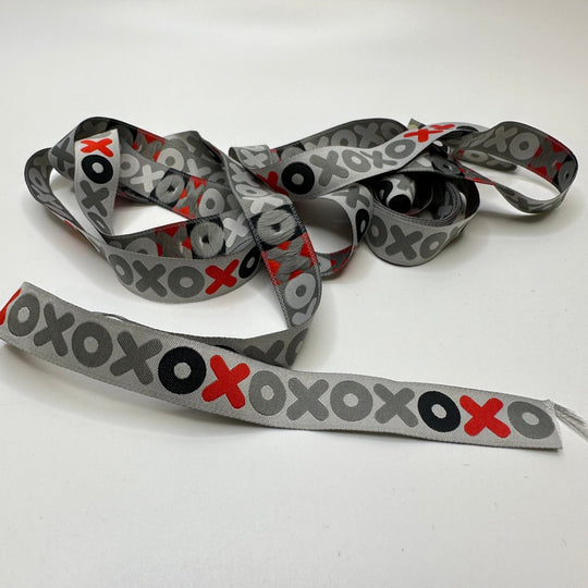 ⅝" (16mm) Tape Trim - Grey Black Red - 2M Bundle - True Deadstock supplies Fabric by private - Sustainable Textile | FABCYCLE