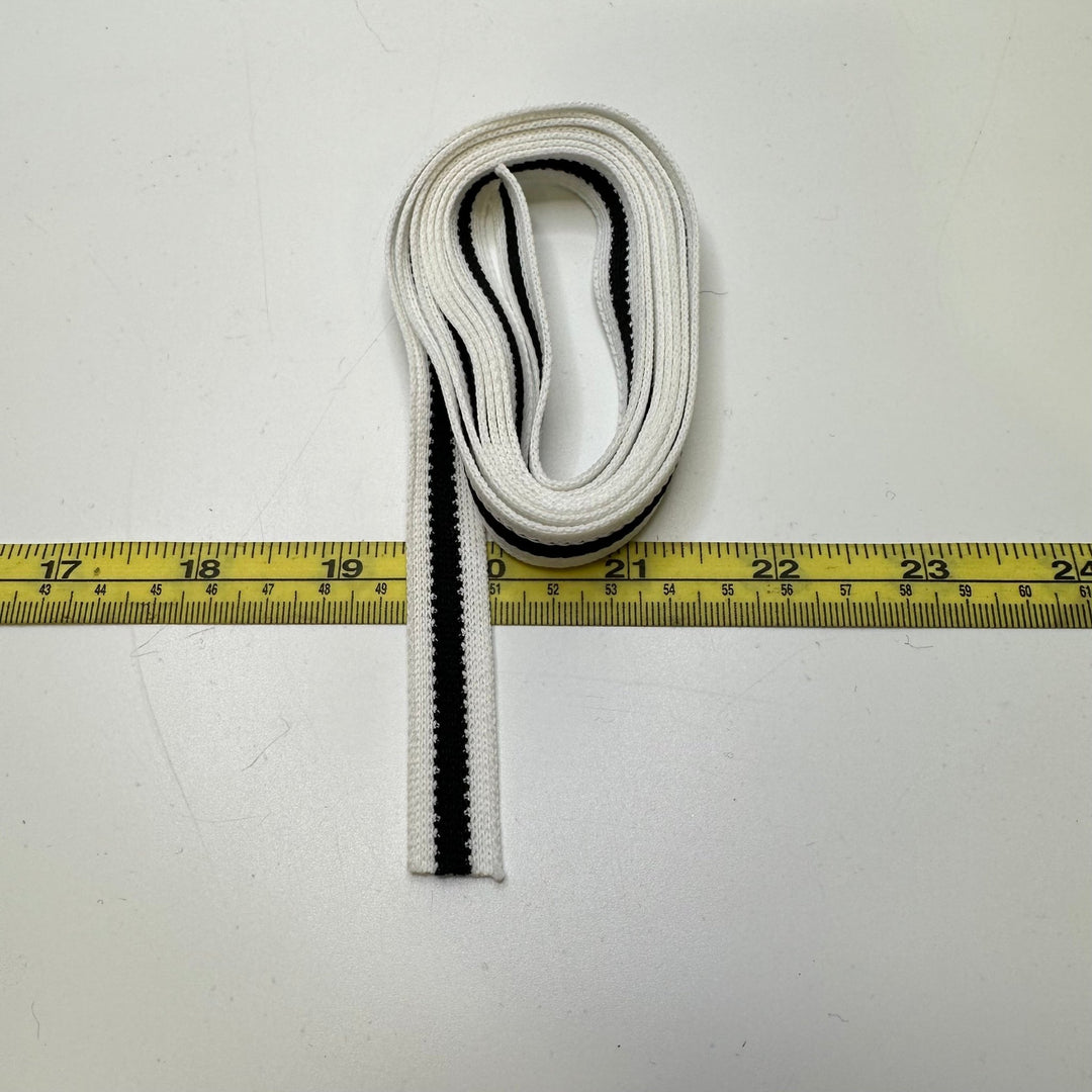 ⅝" (16mm) Tape Trim - White/Black - 1.6M Bundle - True Deadstock supplies Fabric by private - Sustainable Textile | FABCYCLE
