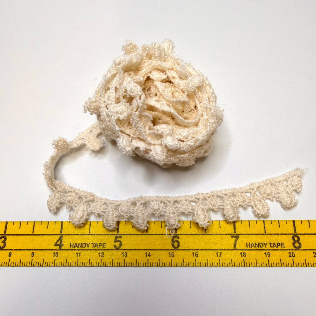 ⅝" (16mm) Vintage Bobbin Lace Trim - Cream - 1.7M Bundle - True Deadstock supplies Fabric by private - Sustainable Textile | FABCYCLE