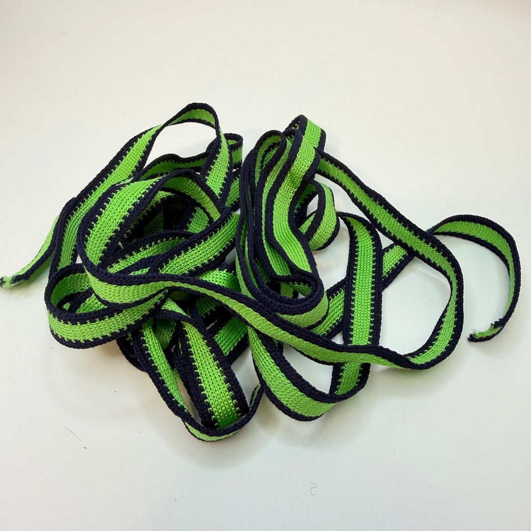 ⅝" (16mm) Webbing Trim - Green/Navy - 3.7M Bundle - True Deadstock supplies Fabric by private - Sustainable Textile | FABCYCLE