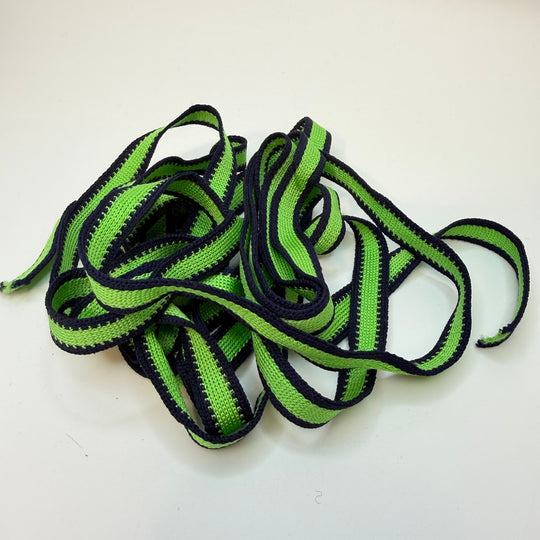 ⅝" (16mm) Webbing Trim - Green/Navy - 3.7M Bundle - True Deadstock supplies Fabric by private - Sustainable Textile | FABCYCLE