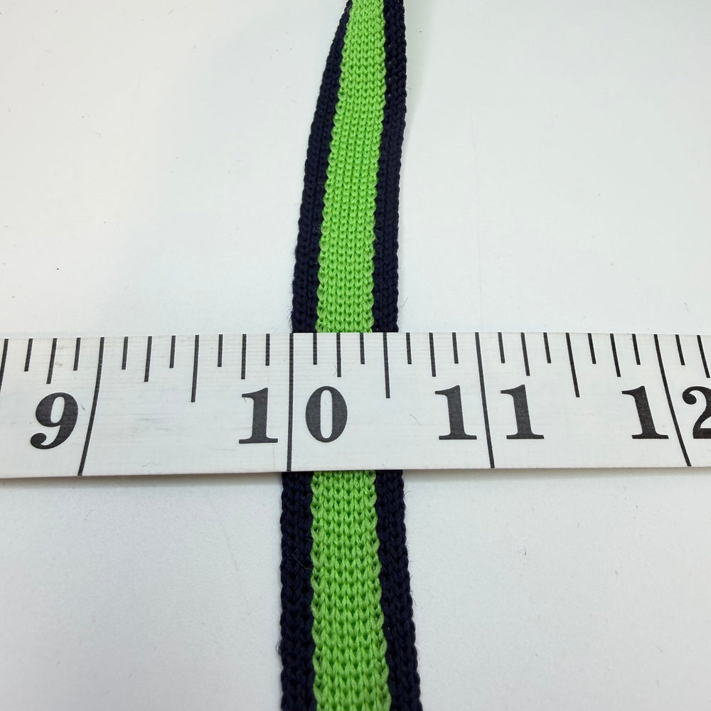 ⅝" (16mm) Webbing Trim - Green/Navy - 3.7M Bundle - True Deadstock supplies Fabric by private - Sustainable Textile | FABCYCLE