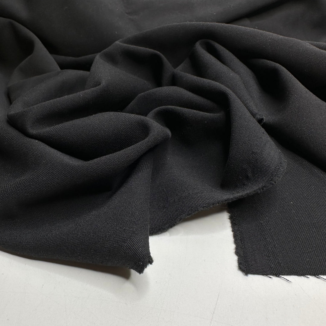 Salem Saberhagen - Twill Weave Wool Blend Woven - Black - 1M Bundle