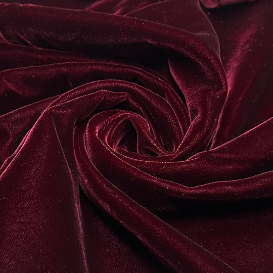 Watching The Classics - Velvet Poly Woven - Burgundy - 1M Bundle