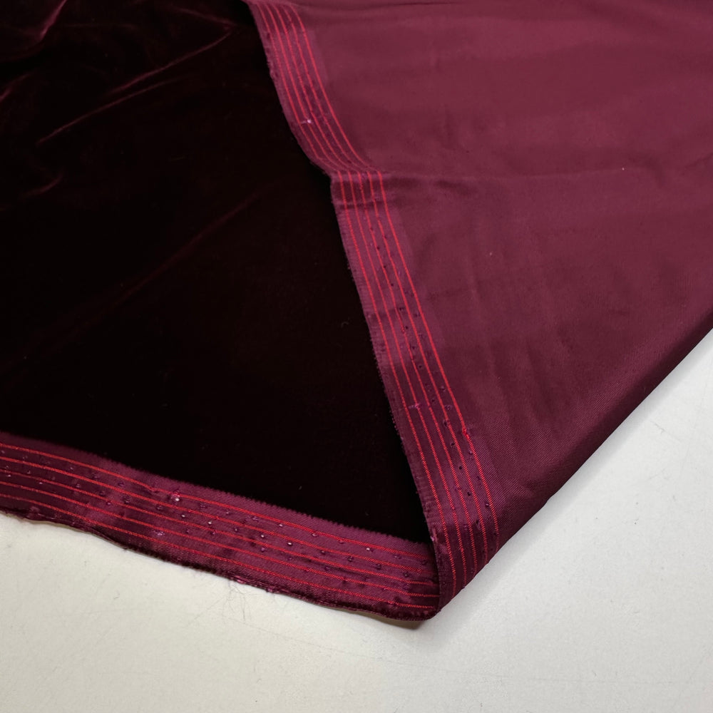 Watching The Classics - Velvet Poly Woven - Burgundy - 1M Bundle