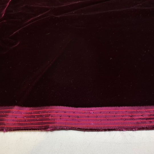 Watching The Classics - Velvet Poly Woven - Burgundy - 1M Bundle