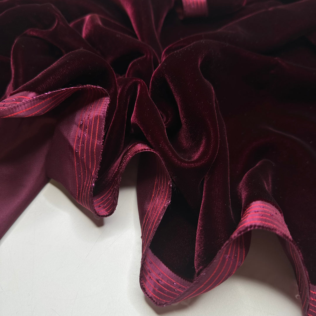 Watching The Classics - Velvet Poly Woven - Burgundy - 1M Bundle