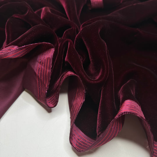 Watching The Classics - Velvet Poly Woven - Burgundy - 1M Bundle