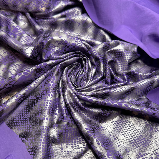 Ursula Vibes - Nylon/Spandex Knit - Purple/Silver Animal Print - 2.8M Bundle