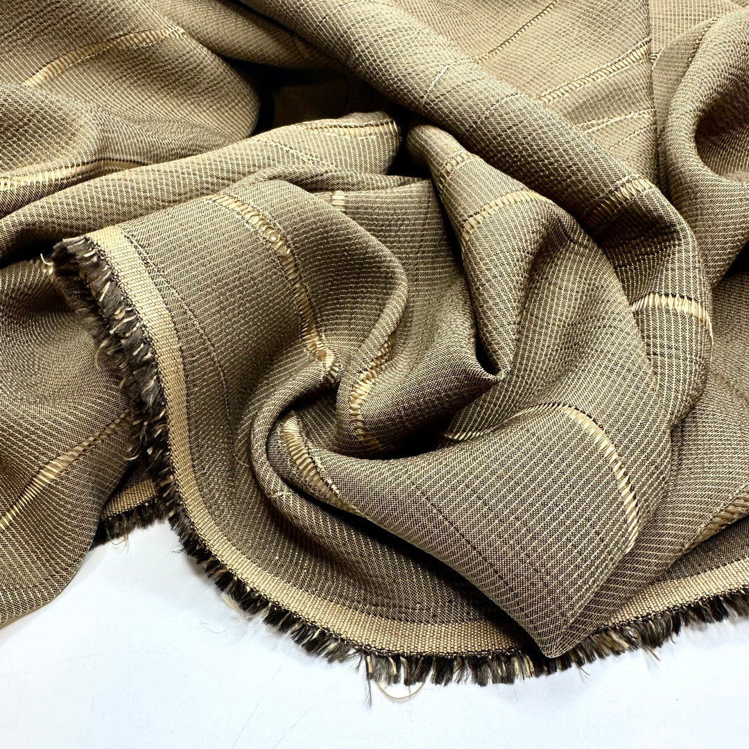 Soothing Sound Waves - Crinkle Jacquard Poly Woven - Beige Wavy - 1.7M Bundle