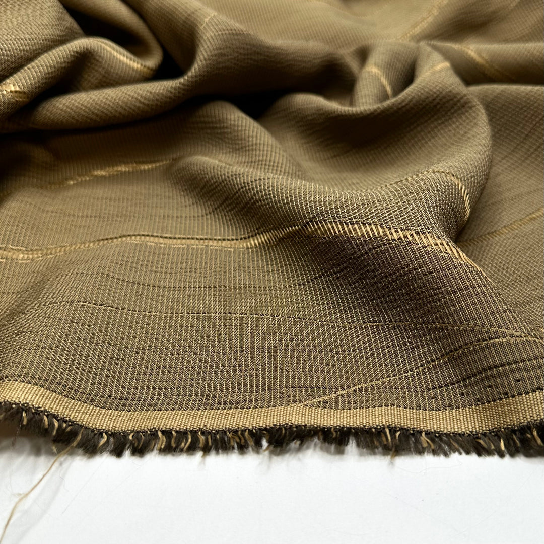 Soothing Sound Waves - Crinkle Jacquard Poly Woven - Beige Wavy - 1.7M Bundle