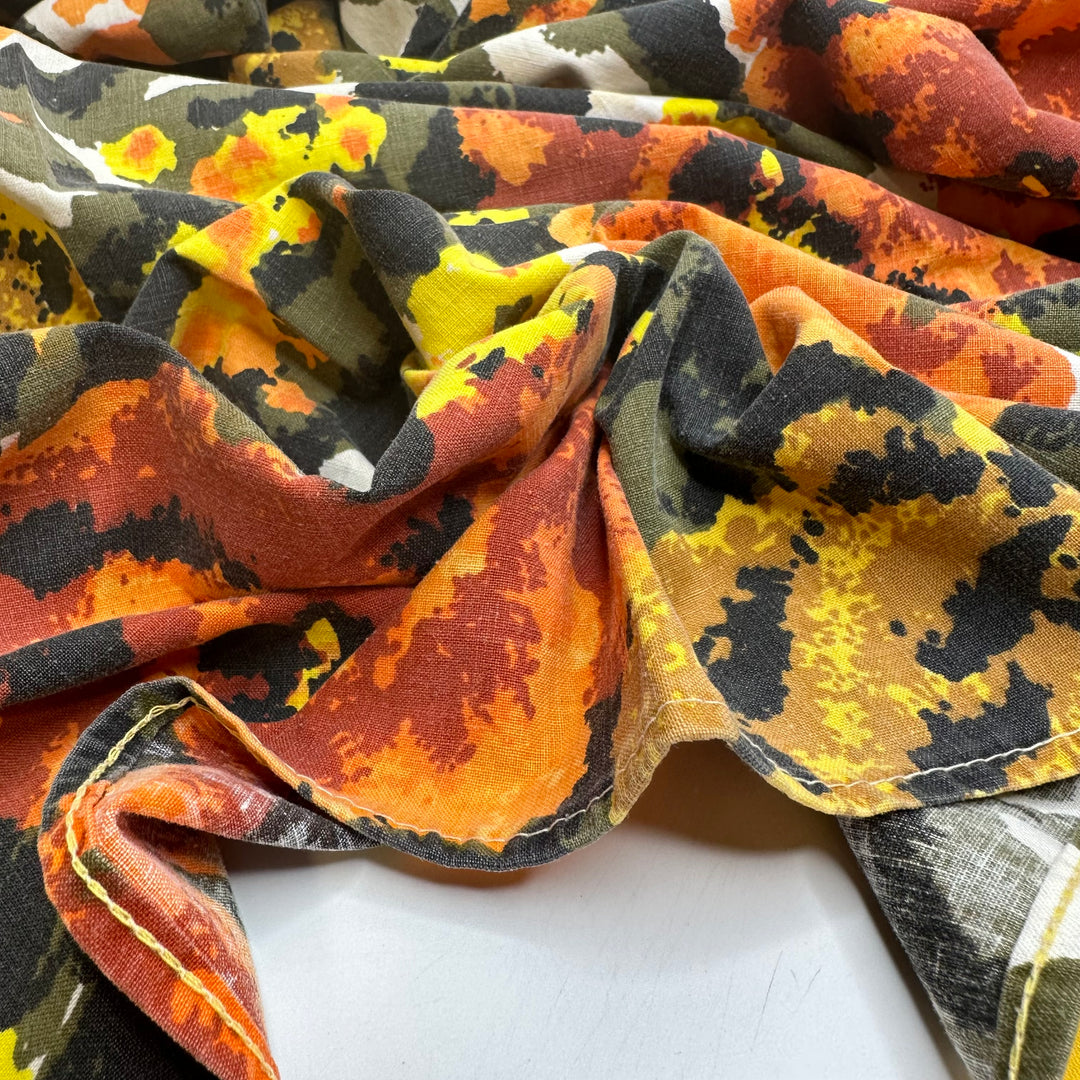 Hidden In The Mess - Piping Seamed Cotton Woven - Orange Multi Floral - 2.7M Bundle