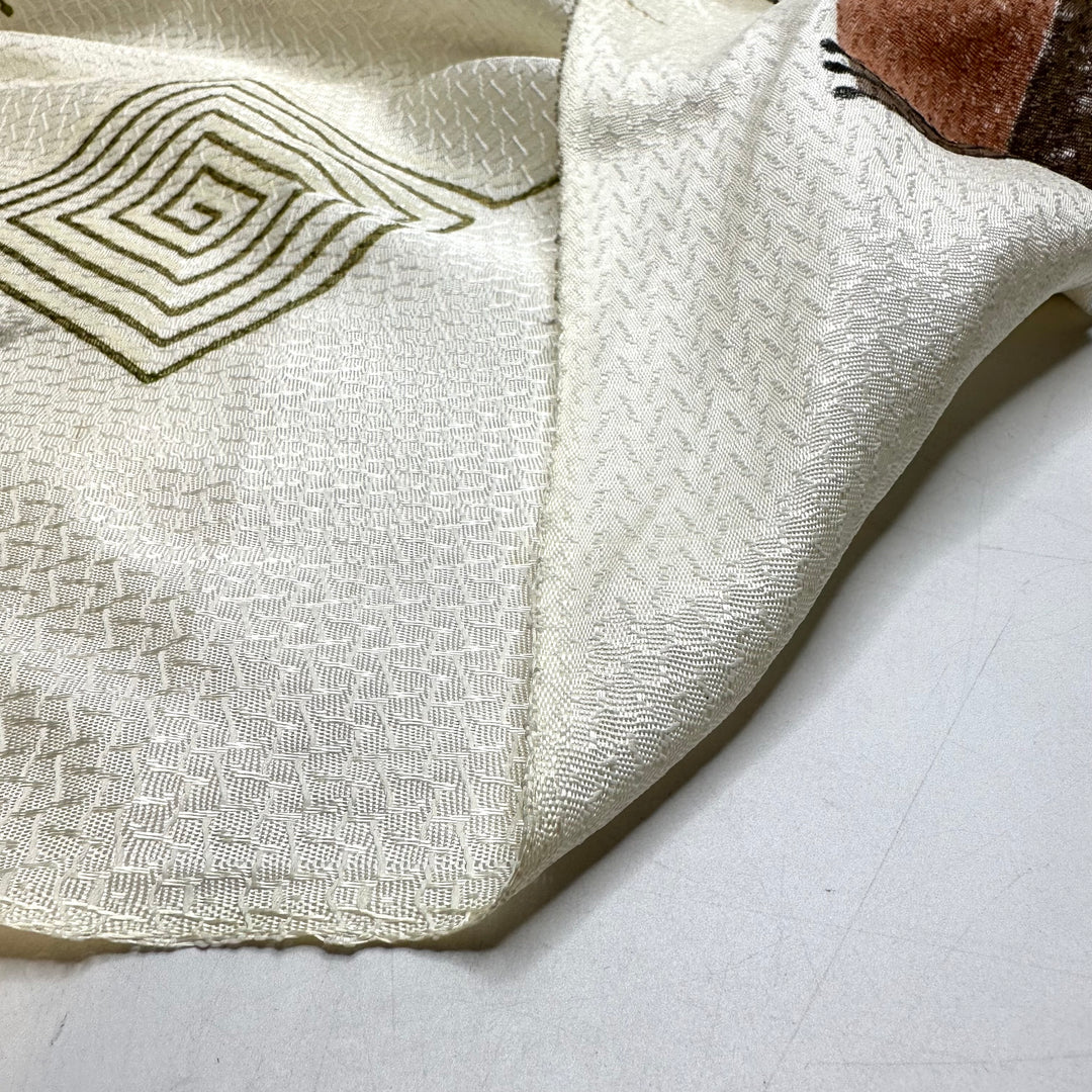 Flying Over Maple Farms - Polyester Blend Woven - White Multi Abstract - 1M Bundle