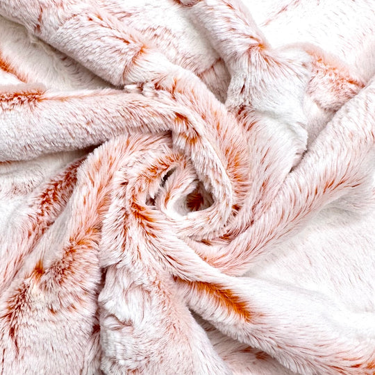 The Rabbit And The Carrot - Super Soft Faux Fur Polyester Blend Knit - White/Orange - 2.2M Bundle