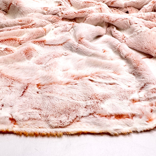 The Rabbit And The Carrot - Super Soft Faux Fur Polyester Blend Knit - White/Orange - 2.2M Bundle