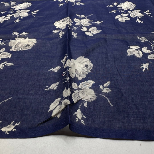 UB - Ghost Roses - Chiffon Cotton Woven - Blue/Grey Floral - 1.35M Bundle