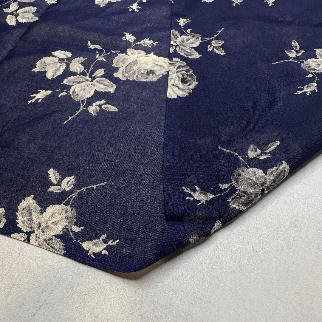 UB - Ghost Roses - Chiffon Cotton Woven - Blue/Grey Floral - 1.35M Bundle