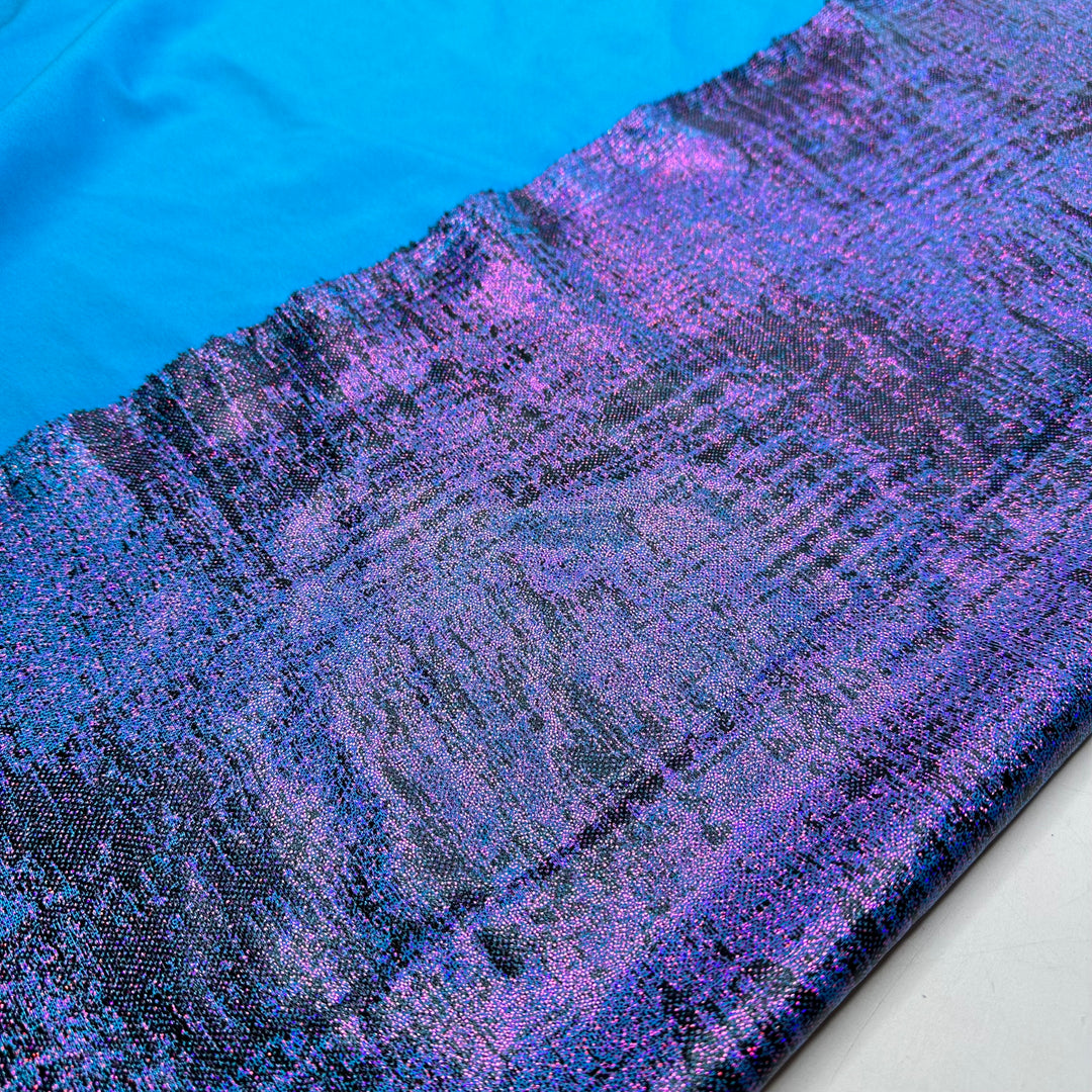 UB - Monster From The 80s - Iridescent Synthetic Blend Knit - Blue Multi Abstract - 0.5M Bundle