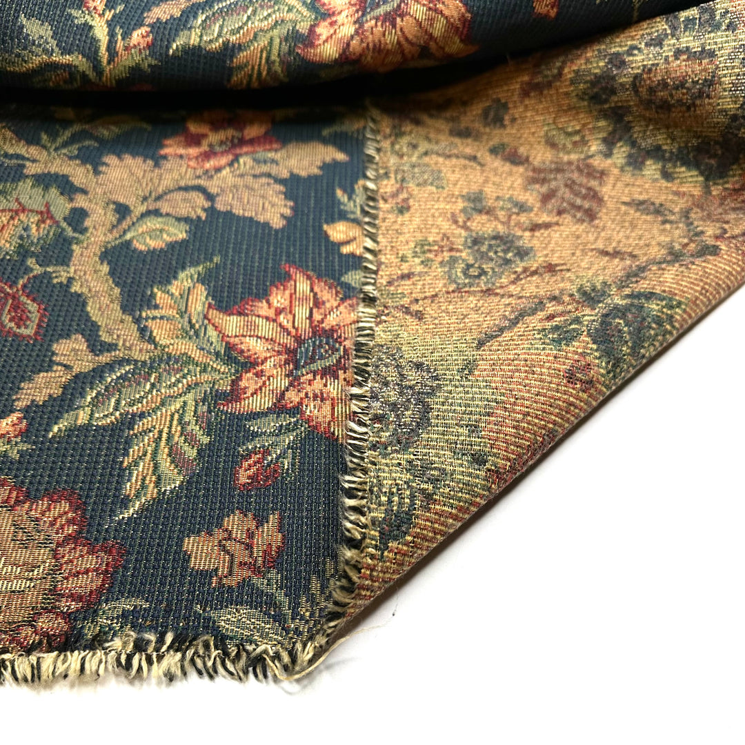 Gilded Harvest - Tapestry Weave Synthetic Woven - Navy Multi Floral - 1.2M Bundle