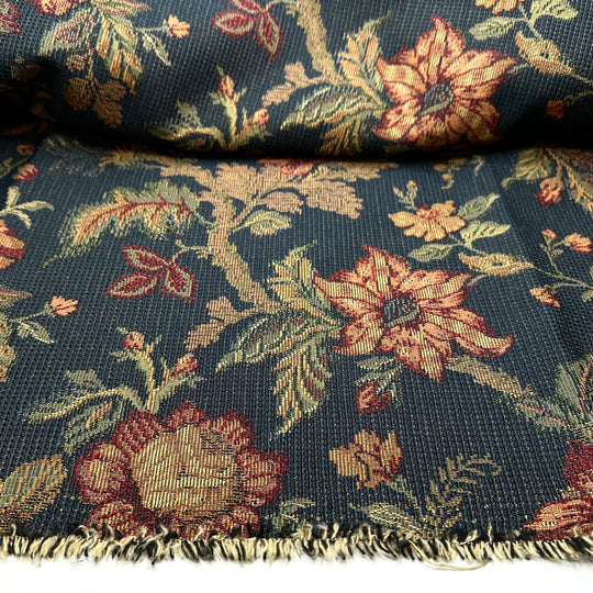 Gilded Harvest - Tapestry Weave Synthetic Woven - Navy Multi Floral - 1.2M Bundle