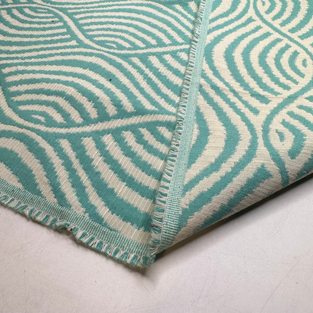 Meeting The Royal Tenenbaums - Natural Blend Woven - Light White/Blue Geometric - 0.9M Bundle
