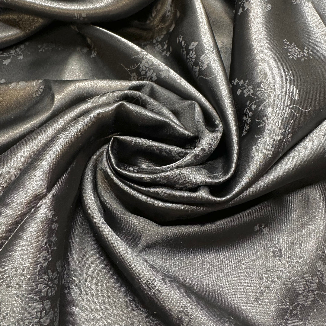 90s Winona Ryder - Sateen Poly Woven - Black Floral - 3.1M Bundle
