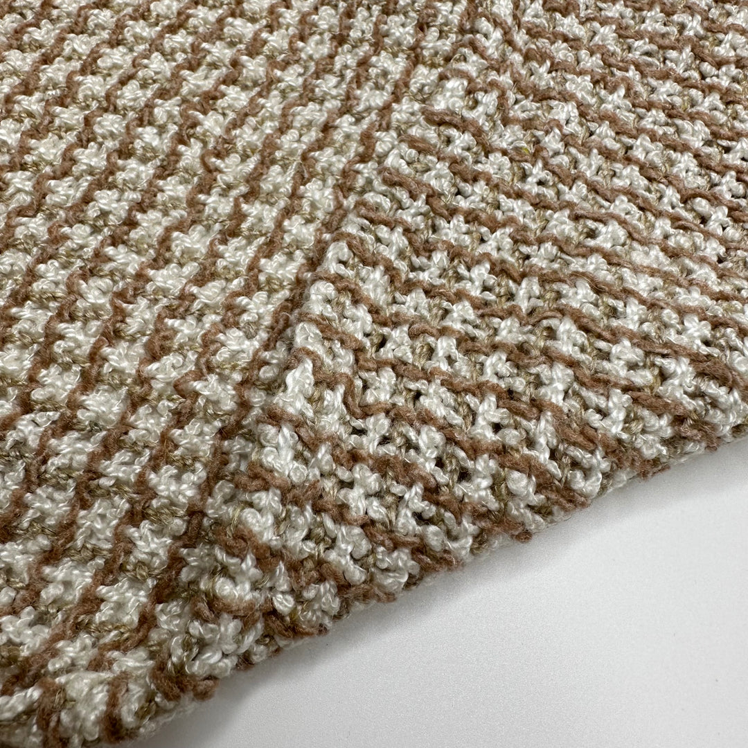 Slouchy Wear - Acrylic Blend Knit - Beige/White Plaid - 3M Bundle