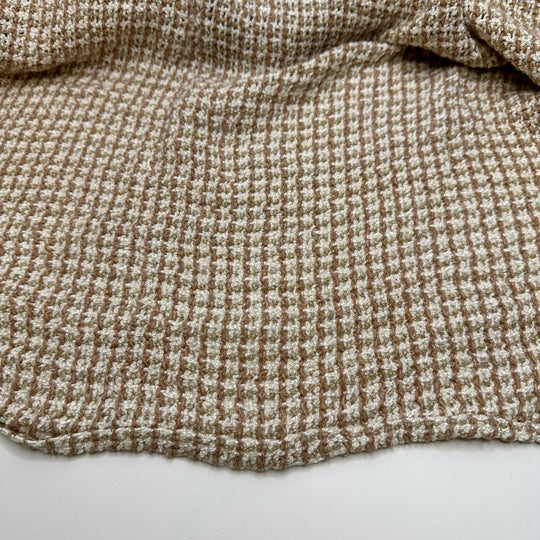 Slouchy Wear - Acrylic Blend Knit - Beige/White Plaid - 3M Bundle