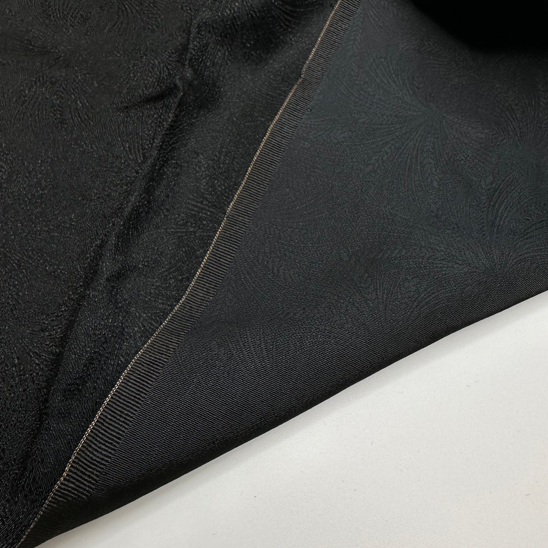 Party Of Fronds - Embossed Embossed Sateen Natural Blend Woven - Black Fern - 2.6M Bundle