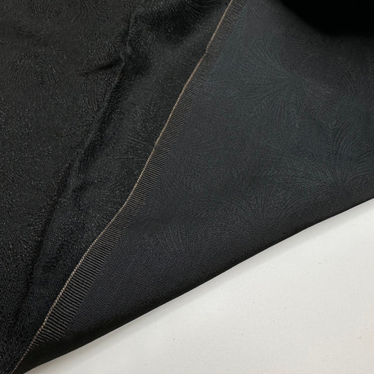 Party Of Fronds - Embossed Embossed Sateen Natural Blend Woven - Black Fern - 2.6M Bundle