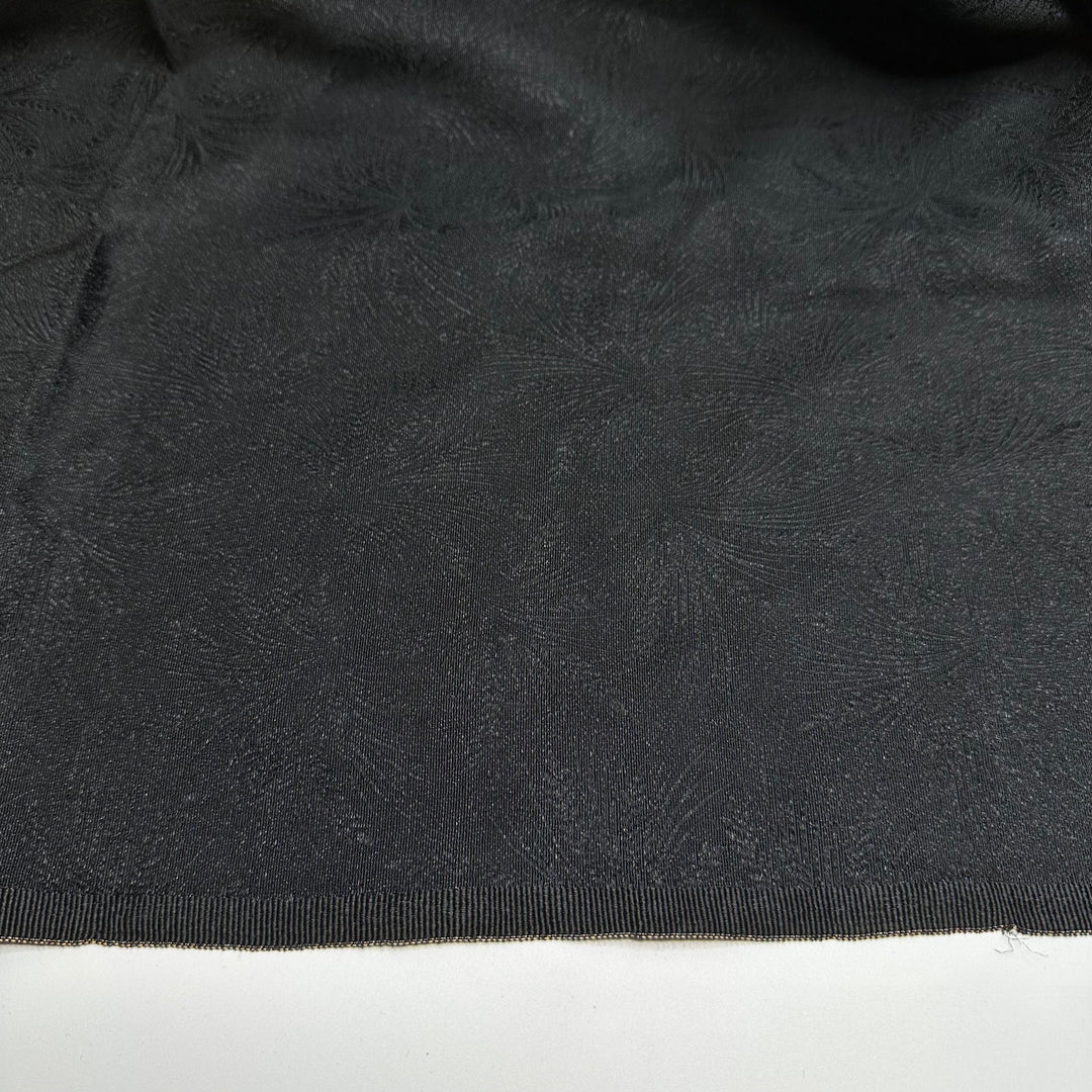 Party Of Fronds - Embossed Embossed Sateen Natural Blend Woven - Black Fern - 2.6M Bundle