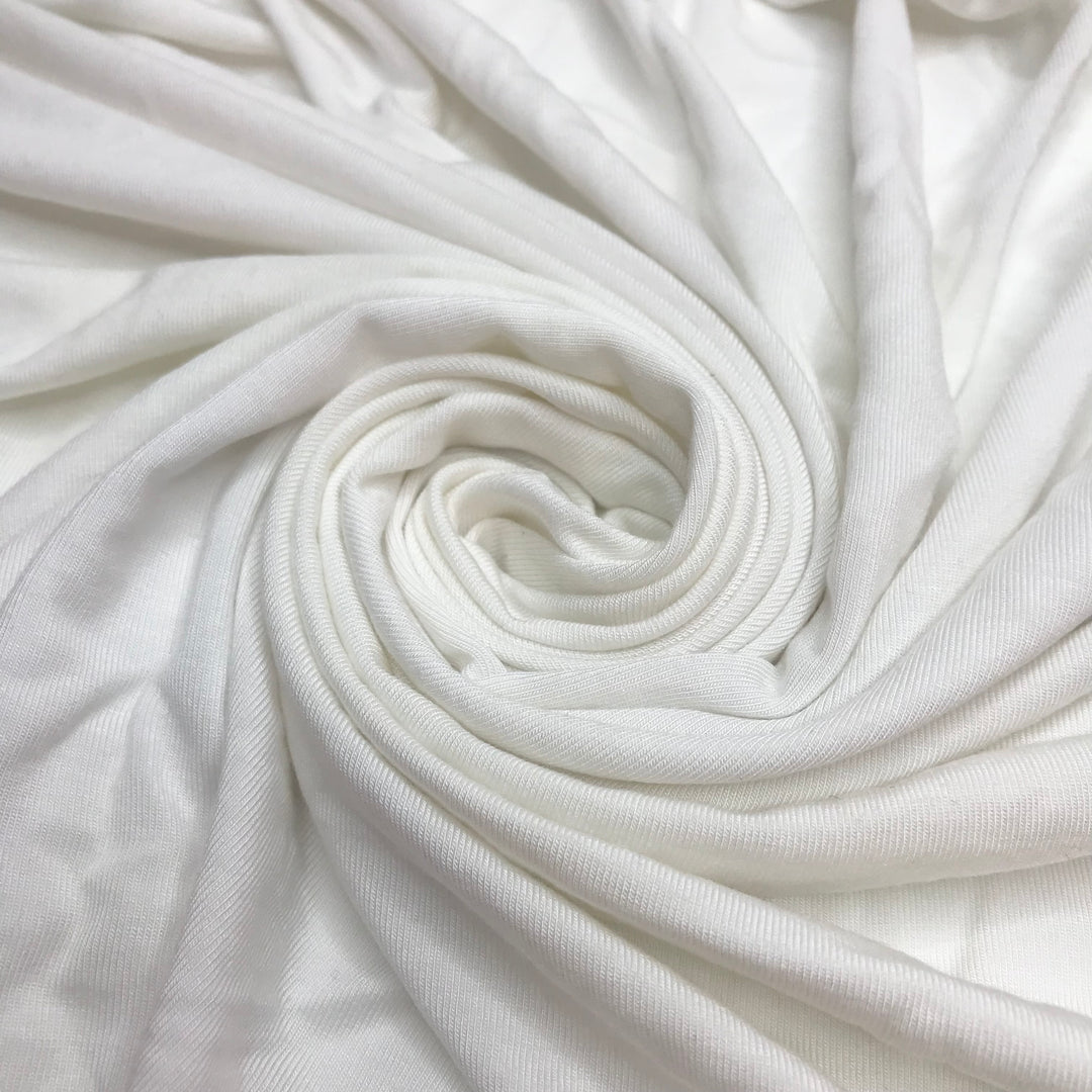 Freshly Fallen Snow - Brushed Jersey Polyester Blend Knit - White - 1.1M Bundle