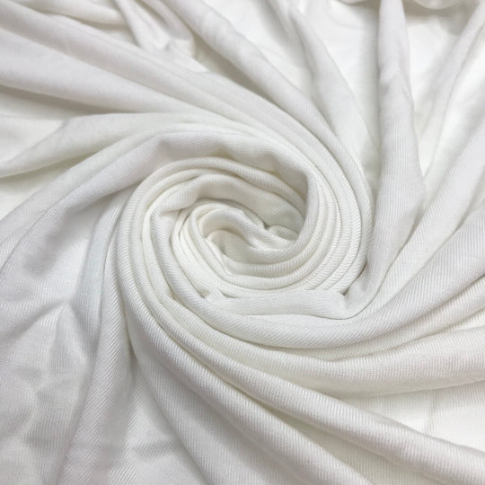 Freshly Fallen Snow - Brushed Jersey Polyester Blend Knit - White - 1.1M Bundle