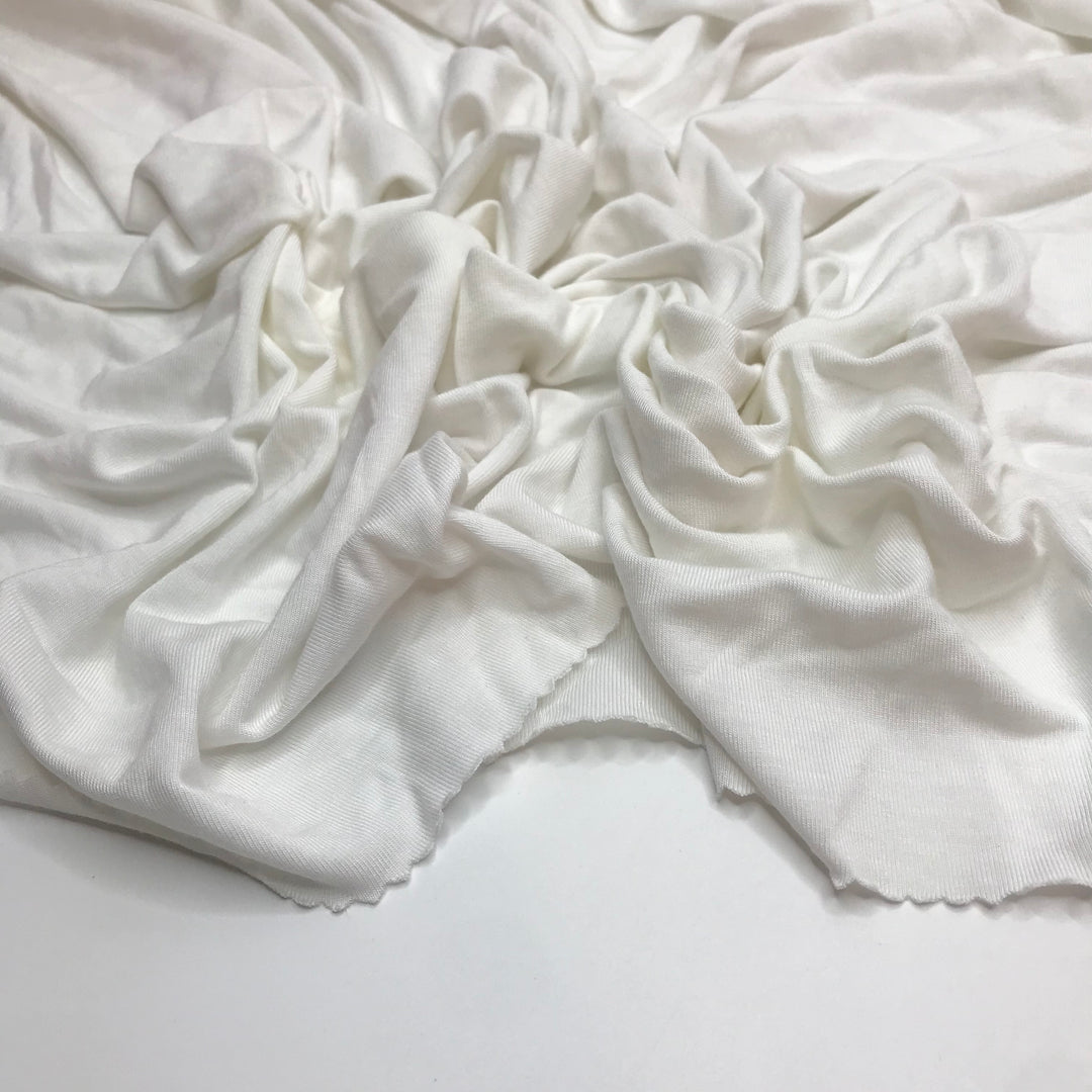 Freshly Fallen Snow - Brushed Jersey Polyester Blend Knit - White - 1.1M Bundle
